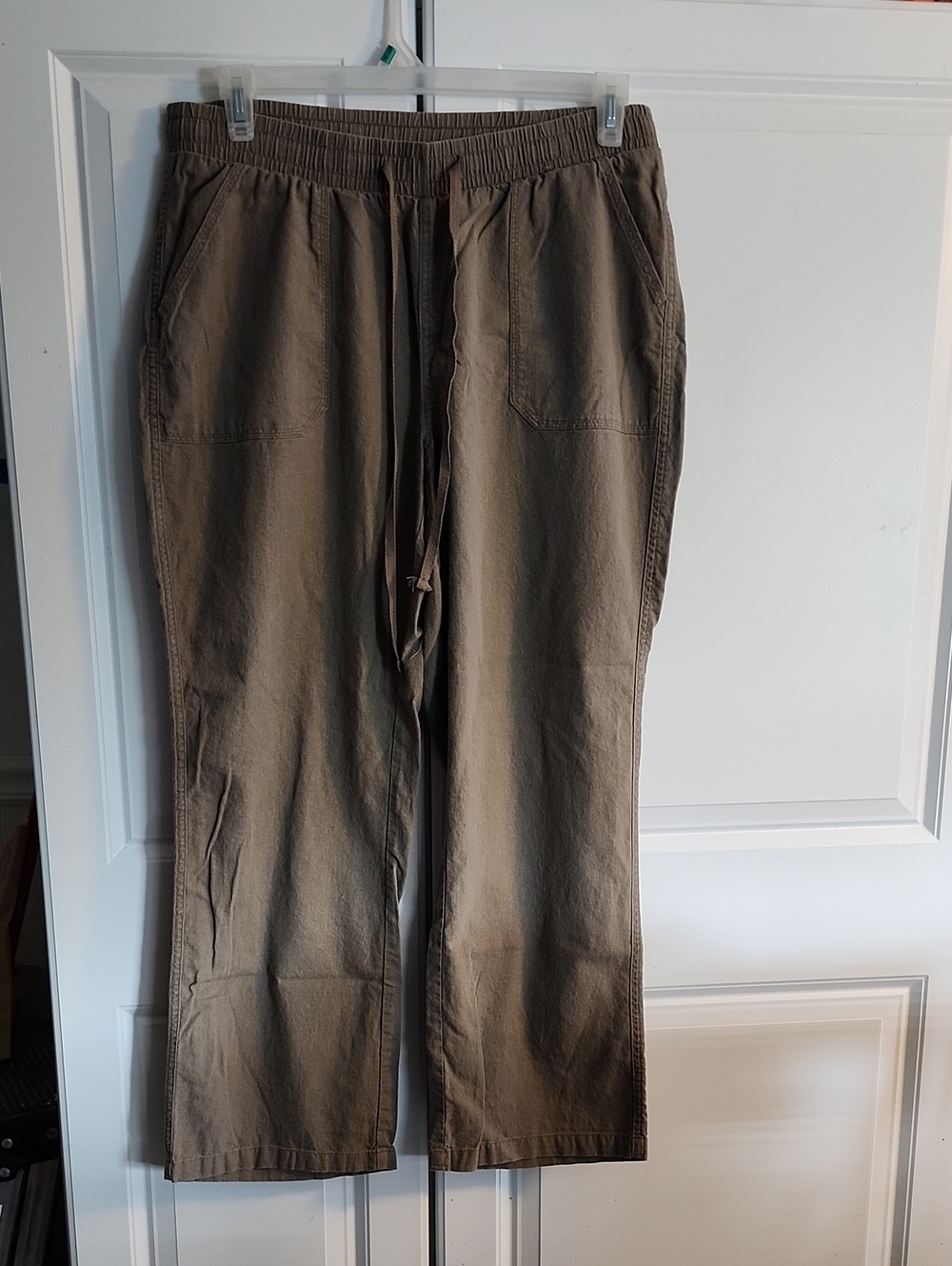Cato Wide-Leg Drawstring Pants in Light Brown